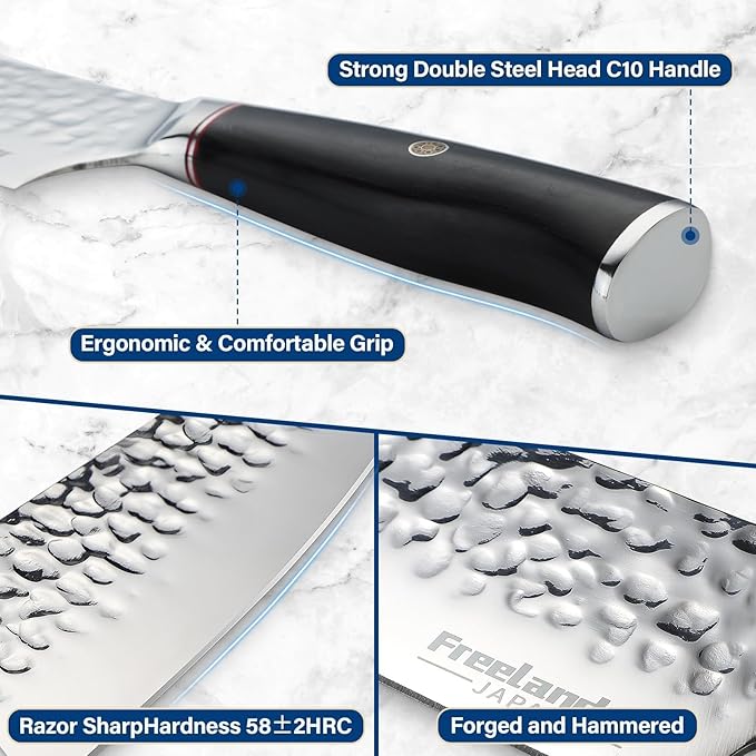8 Inch Santoku Knife, High Carbon Stainless Steel Damascus Sushi Knife, Professional Sharp Japanese Chef Knife with Ergonomic Handle, Home & Kitchen - Ideal Gift for Home & Kitchen