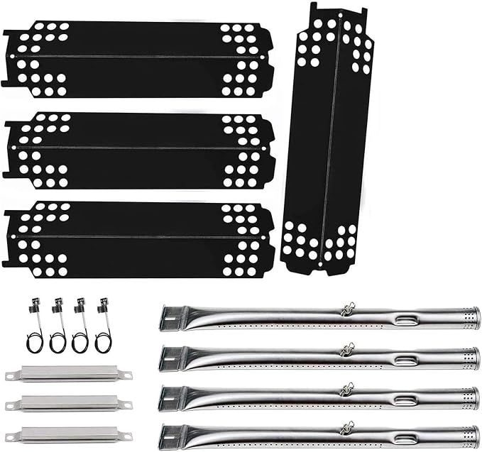 Grill Replacement Parts for Charbroil 463436215, 463436214, 463436213, 467300115, 463234413, 466342014 Gas Grills, Grill Burner Pipe Tube, Heat Plate Tent Shield, Carryover Tube, Grill Igniter