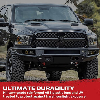 RECON - Universal 3-Pc Front Grille Ultra Bright High Power Switchable Amber or White LED Daytime Running Lights - Smoked Lens