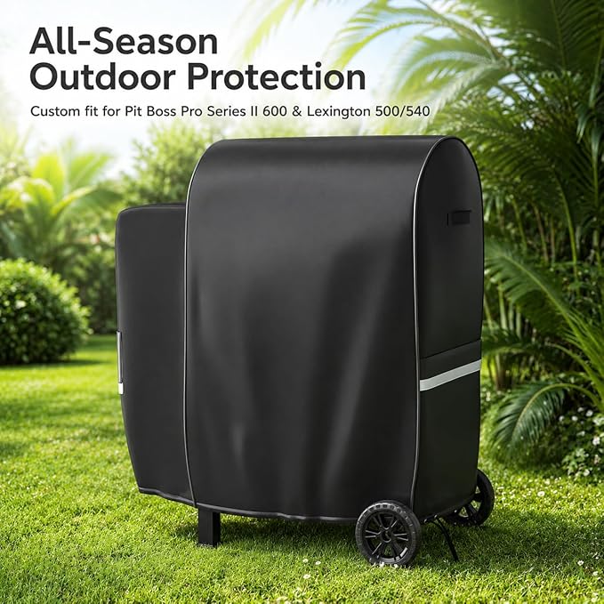 Grisun Grill Cover for Pit Boss Pro Series II 600, Lexington 500/540, 600D Waterproof Grill Cover for PB600PS1 Wood Pellet Grill Smoker, Perfect for Pit Boss 600 Pro Series