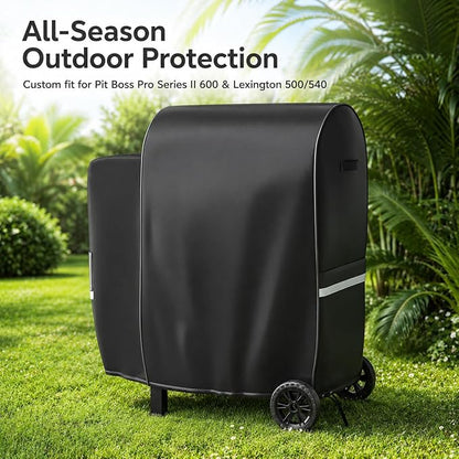 Grisun Grill Cover for Pit Boss Pro Series II 600, Lexington 500/540, 600D Waterproof Grill Cover for PB600PS1 Wood Pellet Grill Smoker, Perfect for Pit Boss 600 Pro Series