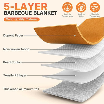 Zinovo 21” BBQ Blanket For Resting Meat, Insulated Meat Resting Bag,Smoker Accessories For Outdoor Grill with Wide Mouth Anniversary/Christmas Gifts for Men,Dad Birthday Gift