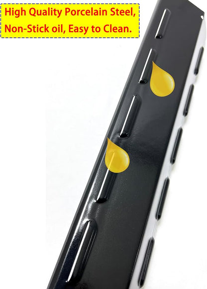 Kit DP163 (4-pack) Porcelain Steel Heat Plates Shield Tent for Charbroil 640-01303702-3, Kenmore 146.16132110, 146.16222012, 146.16133110, 146.16197210, 146.16198210, 146.16222010