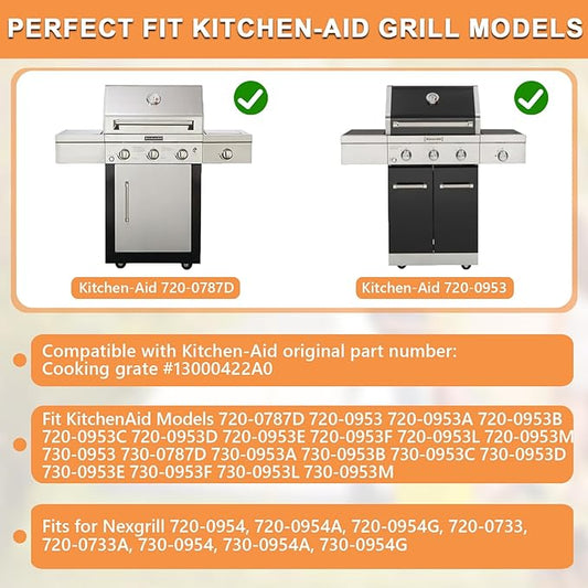 720-0953 Grill Parts for KitchenAid 3-Burner 720-0787D 720-0953A 720-0953B 720-0953C 720-0953D 720-0953E 720-0953F 720-0953L Grill Grates, Heat Plates & Burners for Kitchen Aid Grill Replacement Parts