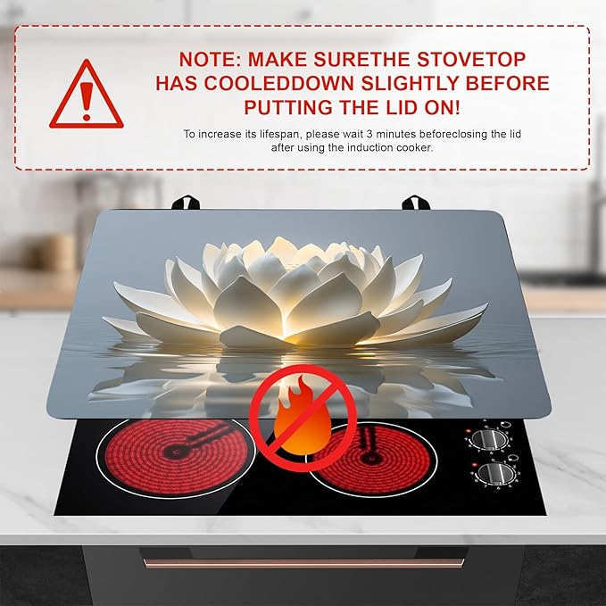Stove Top Cover Retro Flower Gas Stove Top Cover for Home Decoration Kitchen Pad Non-Stick Washable Cooktop Covers Countertop Protector Keep Stove Clean 28"x20" (lotus)