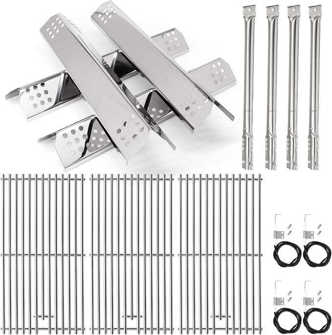 Criditpid Grill Parts for Kitchenaid 740-0780 720-0745B 720-0745 720-0745A, Grill Grates & Grill Burners & Igniters & Flame Tamer for Kitchenaid 740-0780 4-Burner Built-in Propane Gas Grill