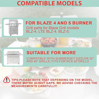 Full Size Griddle Insert for Blaze Grill 4/5 Burner Gas Grill Accessories,Flat Top Griddle Plate Replacement for BLZ-4LTE BLZ-5 Summerset Sizzler 32" & 40", RCS RJC32A, 29''L x 17.9''W Stainless Steel