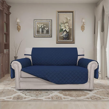 Easy-Going Reversible Couch Cover, 2 Cushion Sofa, Loveseat, Navy/Navy | Machine Washable Slipcover For Dogs, Water Resistant Furniture Mat For Living Room, Non-Slip Sofa Cover, Pet Friendly