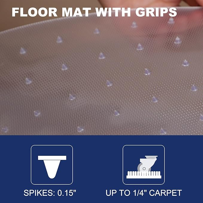 SALLOUS Plastic Runner Mat for Hallway, 3' x 10' Runner Rug for Carpet, Waterproof Vinyl Floor Mat for Carpeted Floors, Slip Resistant with Grips, Carpet Protector for Home, Clear