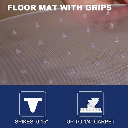 SALLOUS Plastic Runner Mat for Hallway, 3' x 10' Runner Rug for Carpet, Waterproof Vinyl Floor Mat for Carpeted Floors, Slip Resistant with Grips, Carpet Protector for Home, Clear