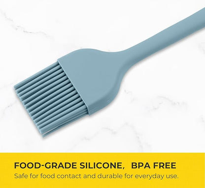 Elihome × Peanuts Silicone Basting Brush (8.75”) – Heat Resistant to 600°F, Food-Grade Platinum Silicone, Seamless 1-Piece Design, Non-Stick Safe, Dishwasher Safe,Teal Grey