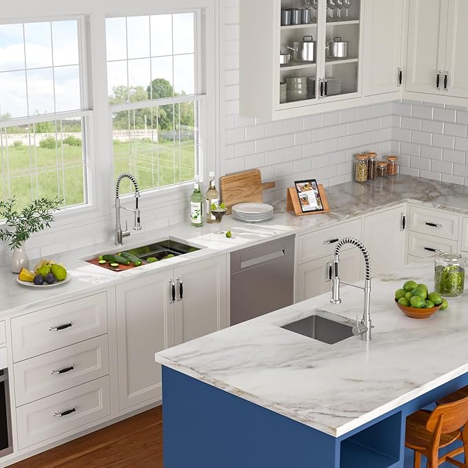 28x17 Inch Undermount Kitchen Sink, Single Bowl Stainless Steel Workstation – Durable, Deep Basin for Remodel & Apartment Kitchens