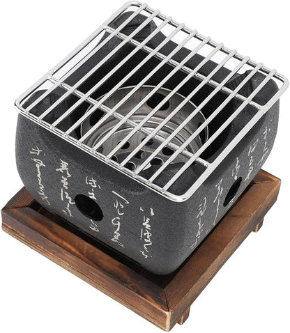 Japanese Style Portable Mini Charcoal Bbq Grill Aluminum Alloy Fast Heating Multifunctional Barbecue Stove (16.5x14.5cm / 6.5x5.7in)