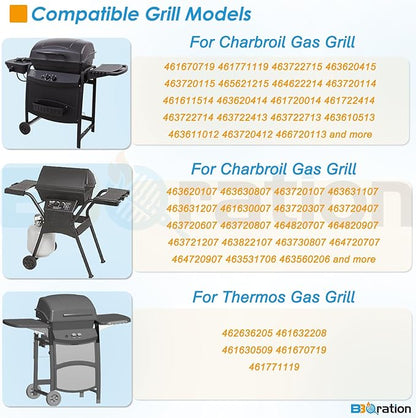 6 Inch G206-0025-W1 Grill Wheels Replacement Parts for Charbroil Various Models 463377319 463620415 463720114 463720113 463611212 Thermos 461630509 461670719 461771119