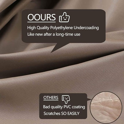 Heavy Duty Outdoor Sectional Sofa Cover, 85"X85" V-Shaped 5-Seater Waterproof 600D Patio Sectional Couch Cover, Lawn Patio Furniture Cover,Desert Khaki