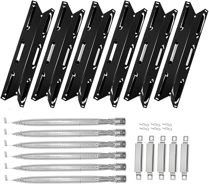 BQMAX Grill Parts for Kenmore 6 Burner Gas Grill 146.23681310, 146.47223610, 146.23766310, Heat Plate & Burner Kit for Kenmore Grill Replacement Parts, Parts for Kenmore 6 Burner Grill 146.23681310
