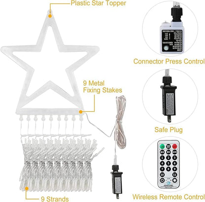 Christmas Decorations Light Outdoor, Color Changing Christmas Lights 11 Lighting Modes with Remote 16.4FT 320 LED Star String Lights Waterproof Christmas String Lights for Tree Xmas New Year