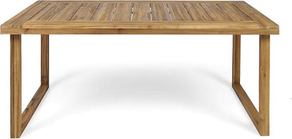 Christopher Knight Home Ann Outdoor 69" Acacia Wood Dining Table, Sandblast Natural Finish