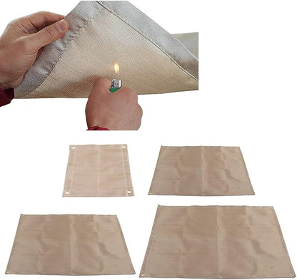 Topyond Outdoor Camping Fireproof Mat, Portable Fibreglass Flame Retardant Cloth, Picnic BBQ Insulation Mat with Storage Bag for Outdoor Wood Burning Fire Pit and BBQ Smoker(Small)