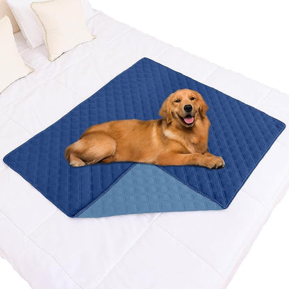 Smiry Waterproof Reversible Pet Couch Covers for Dogs | Pet Friendly, Soft Fabric, Washable Sofa Furniture Protector for Dogs Cat Kids, Checkered (40"x50", Navy/Blue)