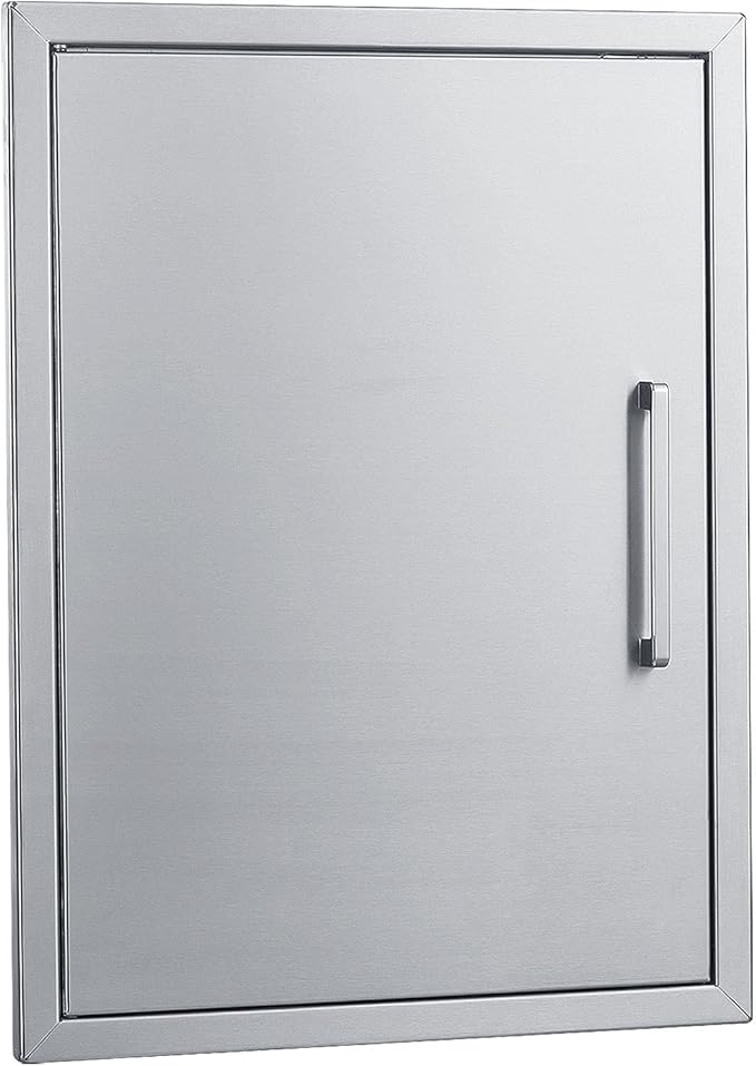 BBQ Access Door Stainless Steel,18" W by 24" H Vertical Single Door Reversible Open Left or Right,Flush Mount for Outdoor Kitchen