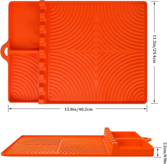 Birthday Gifts for Men Dad Husband, Silicone Griddle Tool Mat Compatible with Blackstone, Silicone Griddle Tools with Drip Pad, Spatula Mat for Outdoor Grill, BBQ, Cooking