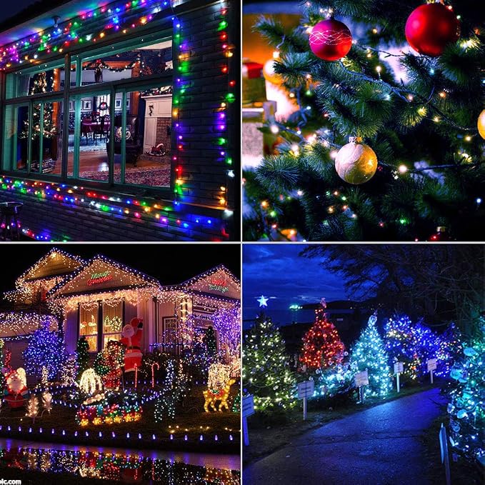 105ft 300 LED Christmas String Lights, Christmas Tree Light | End-to-End Plug 8 Modes UL Certified Outdoor Indoor Fairy Lights for Tree, Garden, Party, Wedding, Holiday (Multicolor)