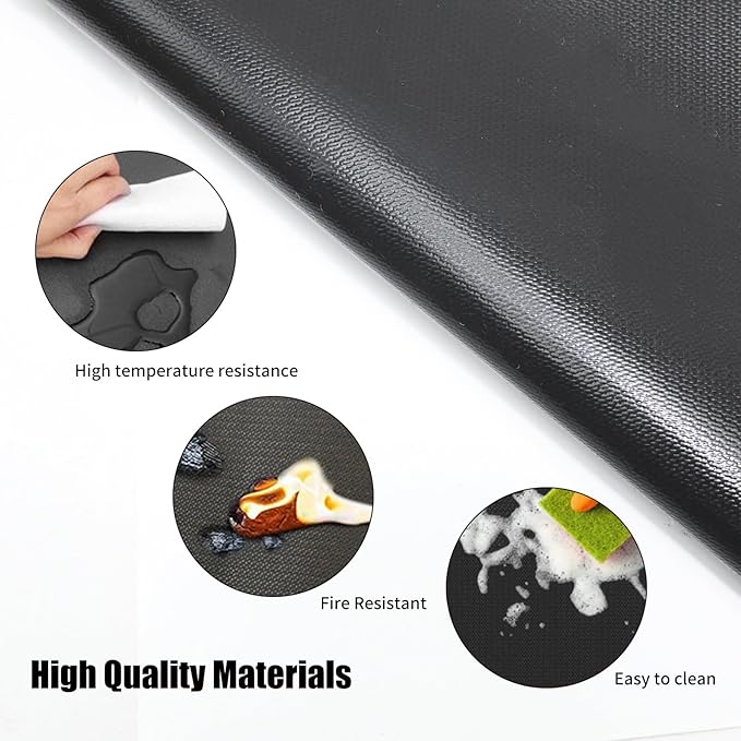 MDEOOSKY Fireproof Grill Mat 65" x 39" – Waterproof BBQ Protector for Deck and Patio, Easy to Clean Fire Pit Mat, Oil-Proof, Foldable Storage Solution