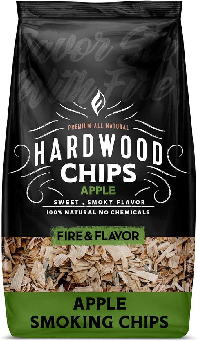 Fire & Flavor Premium All Natural Wood Chips for Smoking - Smoker Accessories Gifts for Men and Women - Apple - 2lbs