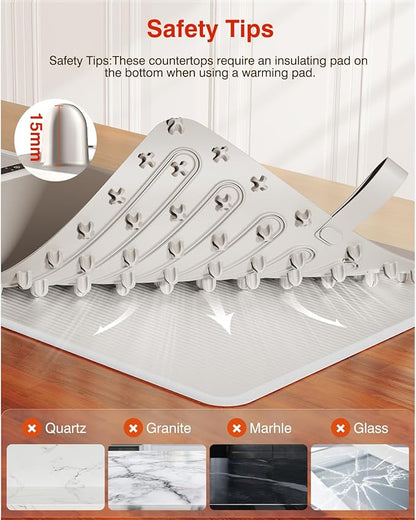 Warming Mat for Food (24"x16") - iTRUSOU 7-Level Electric Warming Tray with 400W High-Power, Timer 0–99H & Built-In Strap - Rollable Large Food Warming Mat for Parties & Buffet