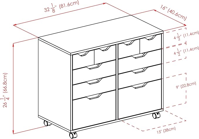 Winsome Halifax Tall Mobile Storage Cabinet, White, 2 Door 4 Drawer | Stylish & Functional Home Storage Cabinet for Filing, Kitchen Organization, Moveable Furniture for Office, Apartments