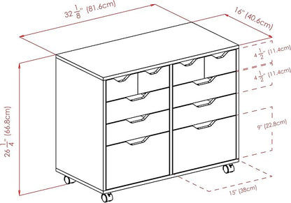 Winsome Halifax Tall Mobile Storage Cabinet, White, 2 Door 4 Drawer | Stylish & Functional Home Storage Cabinet for Filing, Kitchen Organization, Moveable Furniture for Office, Apartments