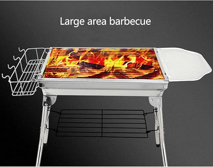 Portable BBQ Grill,Stainless Steel Barbecue Grill,Folding Charcoal BBQ,5-10 Persons Family,for Outdoor Garden Cooking,Picnics,Camping.