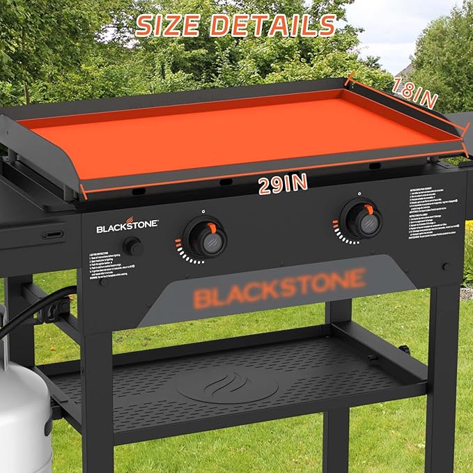 28 Inch Griddle Cover Mat for Blackstone, All-Season Protection Against Dirt & Rust, Food Grade Silicone Grill Mat (Orange)