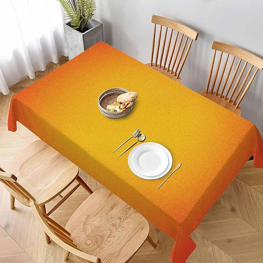 TKS MITLAN Tablecloth Orange Yellow Table Cloth Rectangle Table 52 x 70 Inch Gradient Color Unreal Round Warm Bright Simple Kitchen Decorations for Home Dinner Party