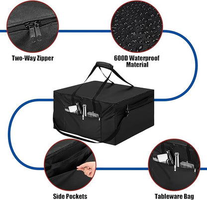 Carry Bag for Blackstone 2238 Leggero Tabletop Outdoor Pizza Oven, Portable Carry Case with Muti-Pockets, Waterproof Pizza Oven Grill Accessories