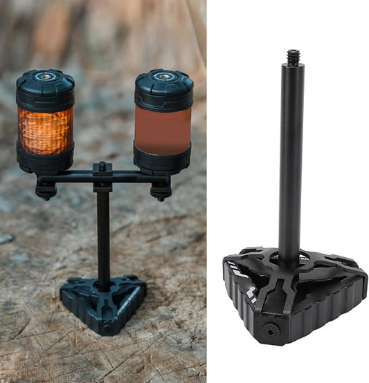 Fabater Camping Light Stand, Aluminum Alloy Expandable Lamp Holder, Triangle Base with Detachable Horizontal Bar for Outdoor, Picnic, Garden, BBQ