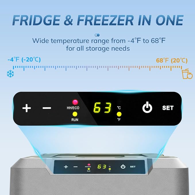 Antarctic Star 12 Volt Refrigerator,53QT(50L)Electric Cooler Compressor, Portable Refrigerator -4℉~68℉,Car Fridge 12/24V DC 100-240V AC,Portable Freezer with Wheels&2 Baskets for Camping,Travel,GREEN | 50L Car Fridge Compressor,Plug in Coolers for Vehi...