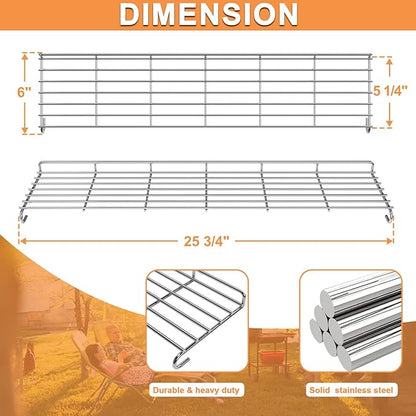 66044 Grill Replacement Parts for Weber GS4 Genesis II Warming Rack 3-Burner Genesis 2 300 SER Weber GS4 Genesis II S315 S335 S345 E310 E315 E325 E330 E335 S310 Upper Rack,Stainless Steel Hanging Rack