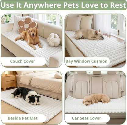 OstepDecor Couch Cover for Dogs, Washable Non Slip Sofa Cover for Pets | Soft Couch Covers for Sofa, Loveseat and Sectional, Furniture Protector Against Pet Hair & Dirt (20" x 24", Off White)