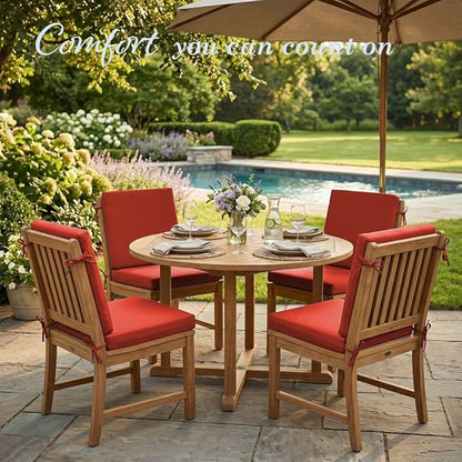 California Umbrella Outdoor Dining Chair, Set of 4 Patio Seat Cushions, 20 x 40 Inch, Premium Outdoor Memory Foam, Fade Resistant, Sunbrella Fabric, Fabric Ties, Melon
