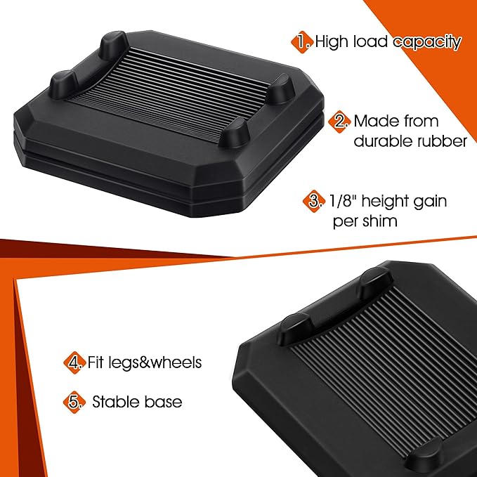 8PCs 1/8'' Griddle Leveling Shims Kit Compatible with Blackstone Griddle, Rubber Grill Levelers Outdoor for Most Grills, Keep Flat Top Grill in Level