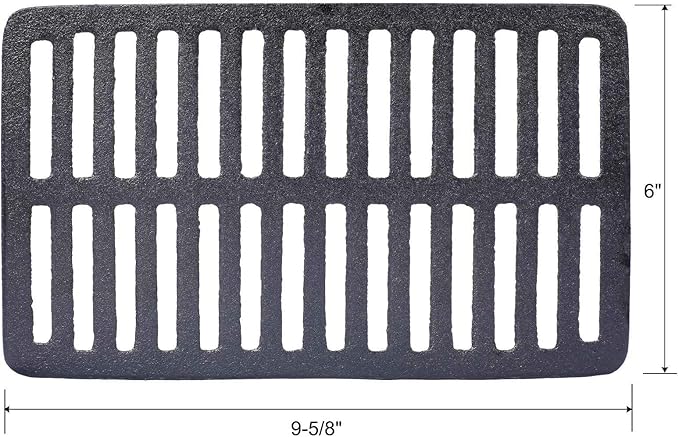 Cast Iron Charcoal Grill, Oval Small Portable Hibachi Grill with Grate for Outdoor Camping, Black