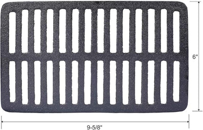 Cast Iron Charcoal Grill, Oval Small Portable Hibachi Grill with Grate for Outdoor Camping, Black