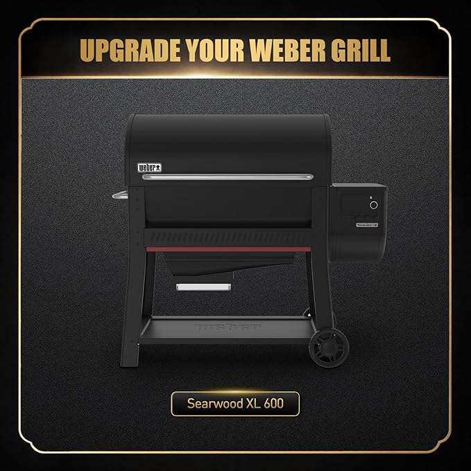 QuliMetal Foldable Front Shelf for Weber Searwood XL 600, 34.80" Grill Front Table, BBQ Prep Shelf Accessory, Quality Steel Front Shelf