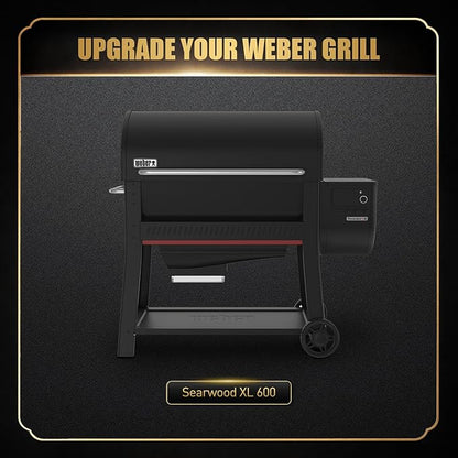 QuliMetal Foldable Front Shelf for Weber Searwood XL 600, 34.80" Grill Front Table, BBQ Prep Shelf Accessory, Quality Steel Front Shelf