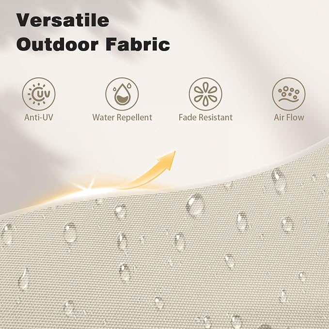 AreShark 15FT Large Rectangular Patio Umbrella with Solar Lights, Off-White | Rectangle Lighted Outdoor Umbrella with Crank, Double-Sided Market Umbrella with Base for Porch, Lawn, Pool, Backyard