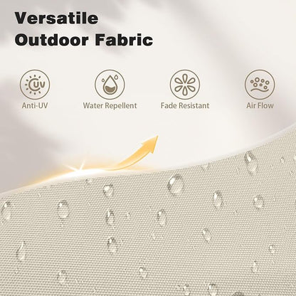 AreShark 15FT Large Rectangular Patio Umbrella with Solar Lights, Off-White | Rectangle Lighted Outdoor Umbrella with Crank, Double-Sided Market Umbrella with Base for Porch, Lawn, Pool, Backyard