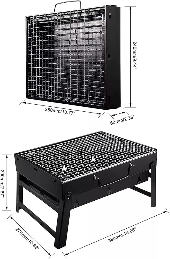 BBQ Grill Outdoor Charcoal Grills Portable Carbon Barbecue Stove for Picnic Garden Party Cooking Terrace Camping Travel Foldable Mini BBQ Grill Outdoor