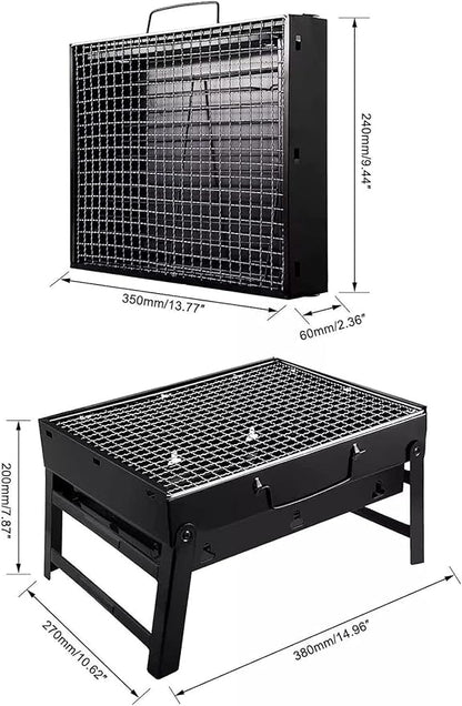 BBQ Grill Outdoor Charcoal Grills Portable Carbon Barbecue Stove for Picnic Garden Party Cooking Terrace Camping Travel Foldable Mini BBQ Grill Outdoor